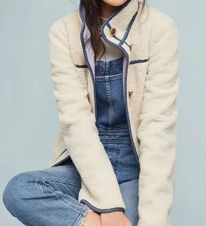 Anthropologie By  Piped Sherpa Jacket thumbnail 1