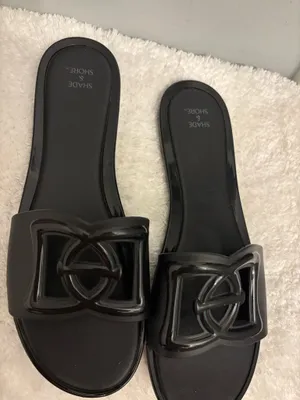 Shade & Shore all black flip flops Sz.11 thumbnail 3