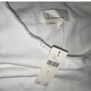 Anthropologie White Tie-Back Sweatshirt Tee Size Large New with Tag MSRP $80 SOO thumbnail 6