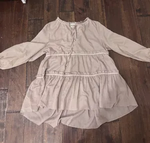 Cato tan long sleeve blouse thumbnail 2