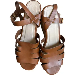 Womens Charlotte Russe Platform Strappy Black Wedge Cork Ankle Strap Sandals - 9 thumbnail 3