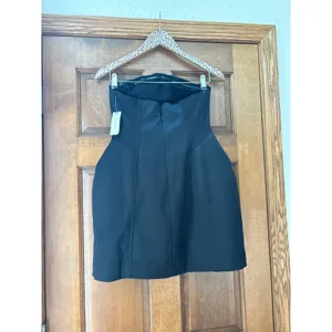 ANTHROPOLOGIE Strapless Structured Black Mini Dress Size XS thumbnail 6