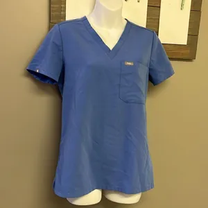 FIGS Technical Collection Blue Short Sleeve PO 2771 Medical Scrub Shirt-XS thumbnail 3