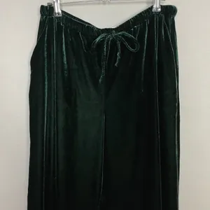 Marine Layer Bella Velvet Pants Slouchy Wide Leg Women Medium Green Drawstring thumbnail 7
