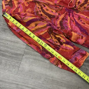 Farm Rio Dress Women's Size Large Red Banana Juice Boho Puff Sleeve Tie Mini thumbnail 8