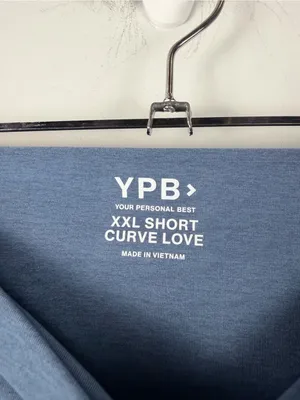 Abercrombie & Fitch YPB blue crossover wide leg yoga pants size XXL short curve thumbnail 2