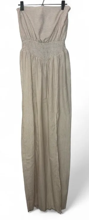 NWT Somedays Lovin Drifting South Strapless Feminine Neutral Maxi Dress — SMALL thumbnail 1