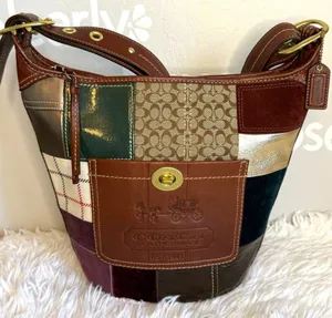 y2k Coach Bleeker 11356 Holiday Patchwork Hobo Bag Purse thumbnail 1