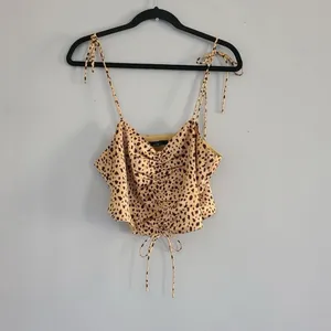 Forever 21 Gold/Black Cheetah Animal Print Crop Top - Small thumbnail 3