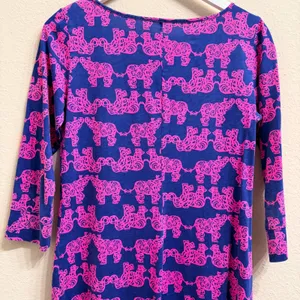 Lilly Pulitzer Marlowe "Pack Your Trunk" Mini Dress Medium Elephant Pima Cotton thumbnail 14