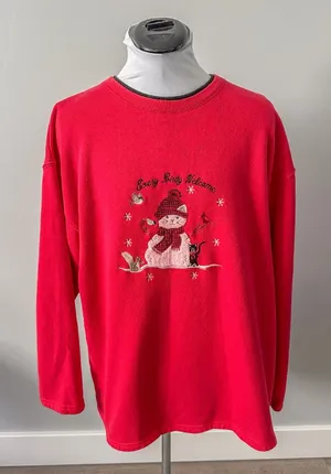 Vintage Kitty Christmas Sweatshirt thumbnail 1