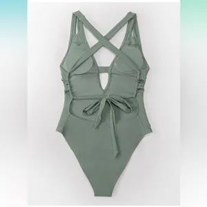 CUPSHE Women One Piece Swimsuit Deep V Neck Strappy Swimwear Bathing suit‎ small thumbnail 6