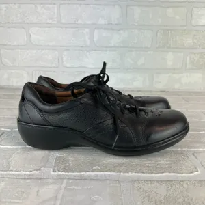 Aravon Duxbury Delilah Shoes Womens 9 B Black Leather Comfort Walking Lace Up thumbnail 2