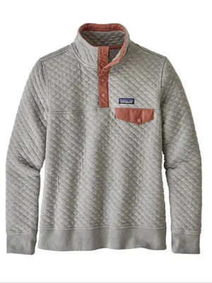 Patagonia Organic Cotton Quilt Snap-T Pullover Gray/Rust Pullover Sweatshirt SM thumbnail 1