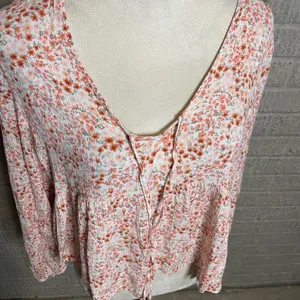 Hippie‎ Rose Floral Boho Long Sleeve Top Large thumbnail 2