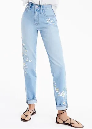 Madewell The Perfect Vintage Summer Jeans Embroidered Edition Size 24 Floral thumbnail 1