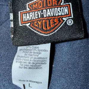 Harley Davidson Motorcycles navy blue tank top - pink glitter & wings graphics L thumbnail 3