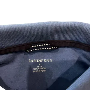 Lands’‎ End Polo Shirt Kids Large Blue Short Sleeve Solid Classic Casual Golf thumbnail 3