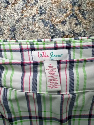Lillie Green Scalloped Hem Plaid Skort Size S thumbnail 2