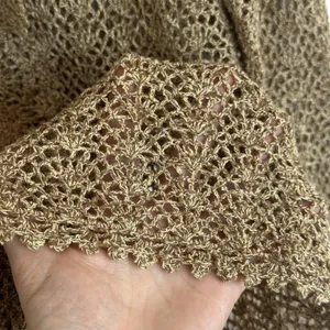 Vintage Y2K Crochet Silk Cotton Newport News Top M Sheer Ruffle Regency Fairy thumbnail 9