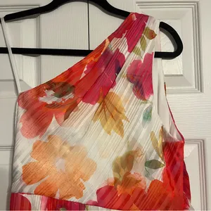 NWT Adrianna Papell red and orange floral maxi dress with tie detail thumbnail 5