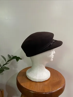 Chocolate Brown 100% Wool Baker Boy Newsboy Hat One Size thumbnail 4
