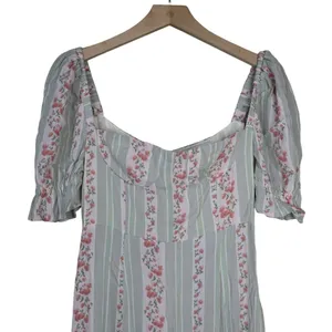 We Wore What Womens 2 Puff Sleeve Midi Dress in Rosewood Multi NEW thumbnail 4