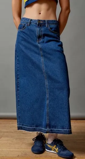 BDG Theo Denim A-Line Midi Skirt thumbnail 1