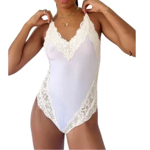 FREE PEOPLE x HAH Bodysuit S Backless Lace Formfiting Retro Feminine Cottage NWT thumbnail 1