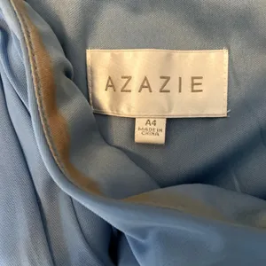 Azazie Carissa Bridesmaid Dress Chiffon One Shoulder Side Knot Dusty Blue A4 thumbnail 3