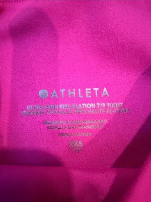 Athleta Pink Ultra High Rise Elation 7/8 Tight Leggings Hot Pink XXS - C11-519 thumbnail 4