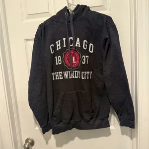 Zuni Sportswear Chicago Windy City Grey Hoodie Sweater Size Medium. thumbnail 2