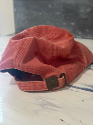 Free People Coral Baseball Cap with Purple 'ciao' Embroidery thumbnail 3