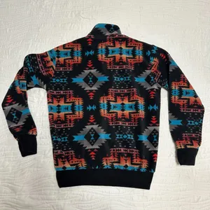 VTG Western Wits Aztec Fleece Pullover Black Size M thumbnail 7