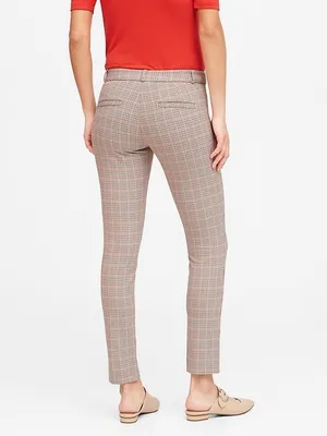 BANANA REPUBLIC Sloan Mid-Rise Skinny‎ Fit Ankle Pant, Camel Glen Plaid Check, 8 thumbnail 2