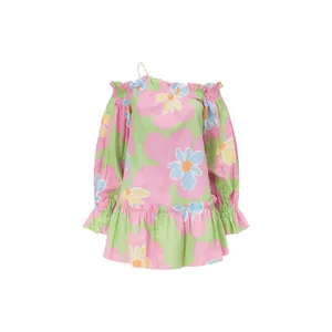 Sabo Skirt NWT Blair Puff Dress Sizs‎ XS Floral Off Shoulder Colorful Coastal Vacation thumbnail 14