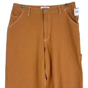 NWT RSQ Relaxed Carpenter Pants Womens L Brown High Rise Straight Streetwear thumbnail 3