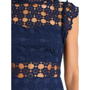 Petal and Pup Womens Lauren Dress - Navy Lace Cutout Midi Sz 14 thumbnail 5