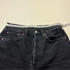 Aritzia Denim Forum The BF High Rise Loose 28L SZ 26 Black Denim Jean Button Fly thumbnail 9