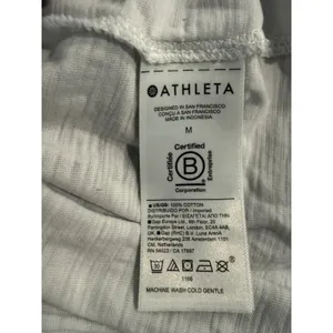 Athleta Womens White‎ 100% Cotton Slub Knit Short Sleeve Crew Neck Tee Size M thumbnail 6
