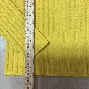 Banana Republic Italian Yarn Ribbed Sweater Womens Small Yellow Merino Cashmere thumbnail 7
