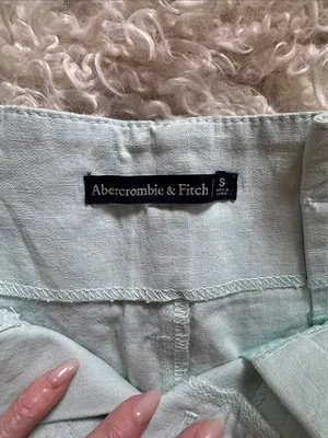 NWOT Abercrombie & Fitch Light Mint High-Waist Button Front Shorts size small thumbnail 2