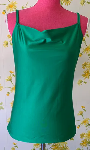 Cowl neck strappy cami top green size S thumbnail 4