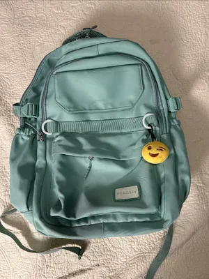 Pragari Mint Green Backpack with Emoji Charm thumbnail 1