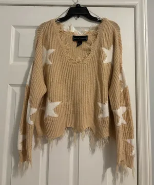 Polly & Esther Sweater Cropped Distressed thumbnail 1