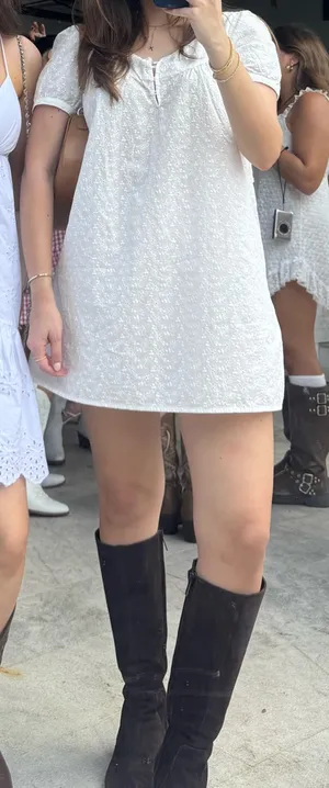 Brandy Melville White Embriodered Flower Dress thumbnail 1