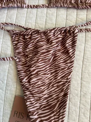 Dippin’ daisy’s Ris-k swim animal print cheeky sexy bikini set M anthro thumbnail 11