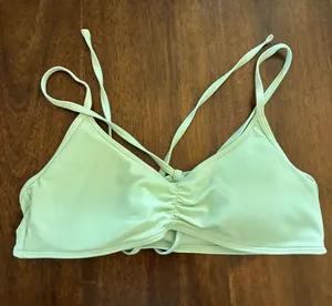 Aerie Bikini Top Small Swimsuit Green with Padding thumbnail 1