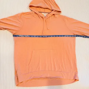 Weatherproof Vintage Women's Pastel Orange Gingham Lightweight Hoodie Size Large thumbnail 7