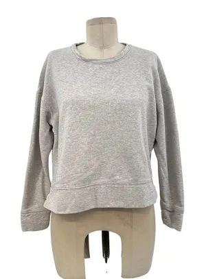James Perse Light‎ Gray Crew Neck Terry Cotton Sweatshirt Size 0 / XS thumbnail 1